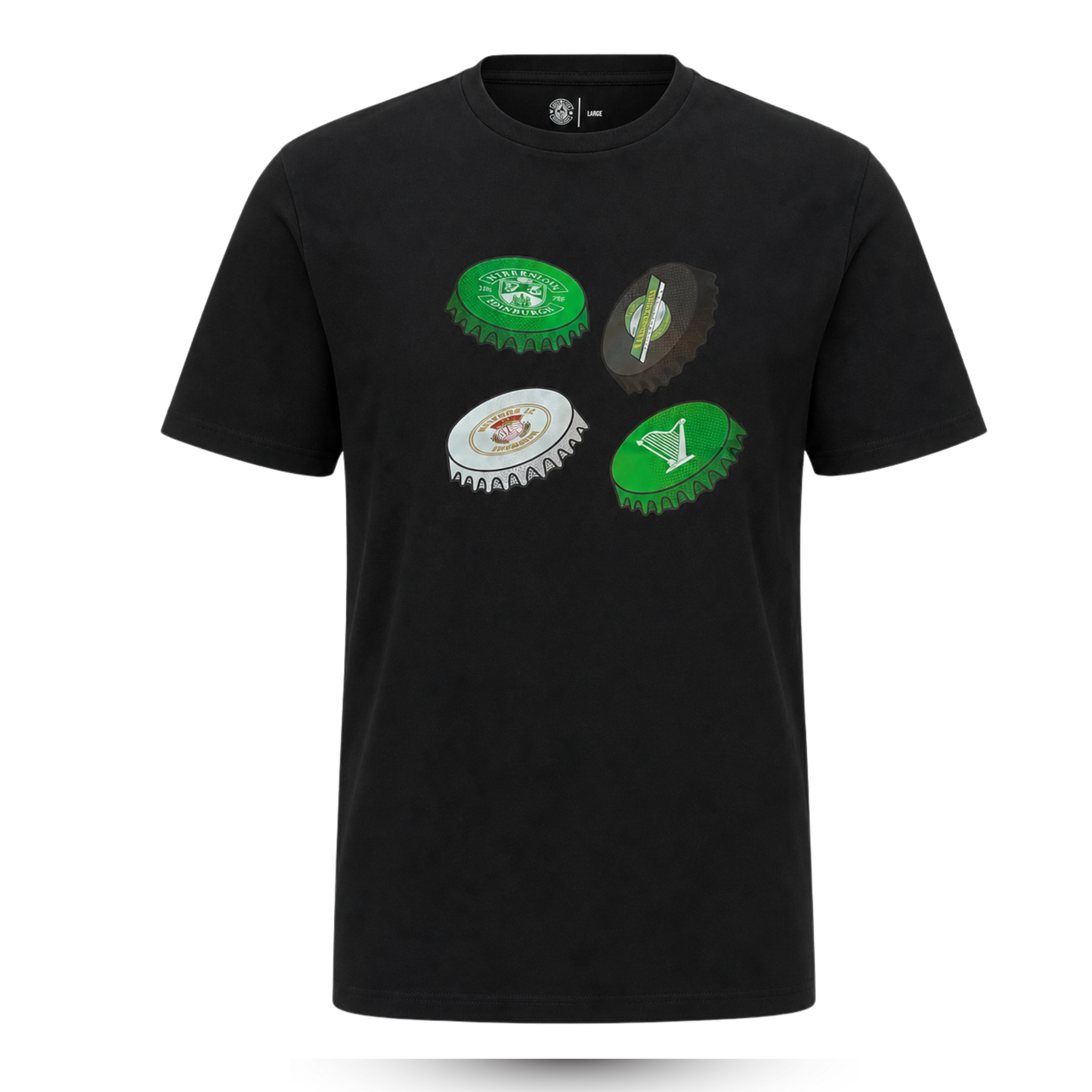 Hibernian Bottle Top T-Shirt - Black - Mens