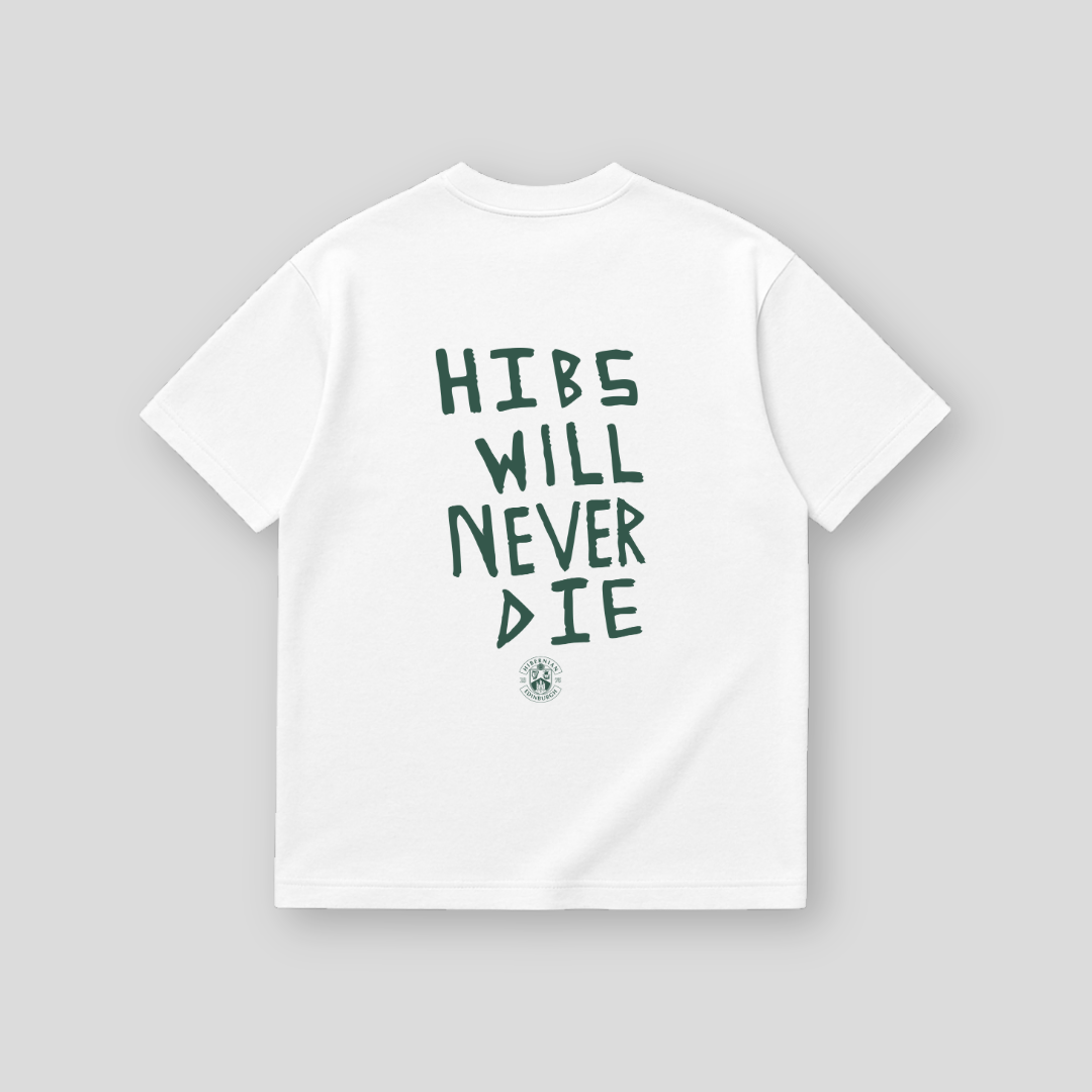 Hibernian Will Never Die T-Shirt - White - Adults