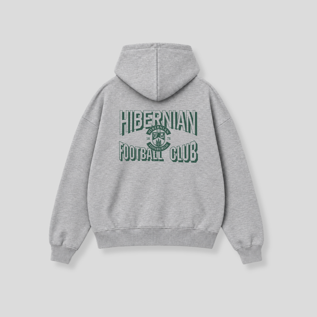Hibernian Varsity Hoody - Heather Grey - Adults