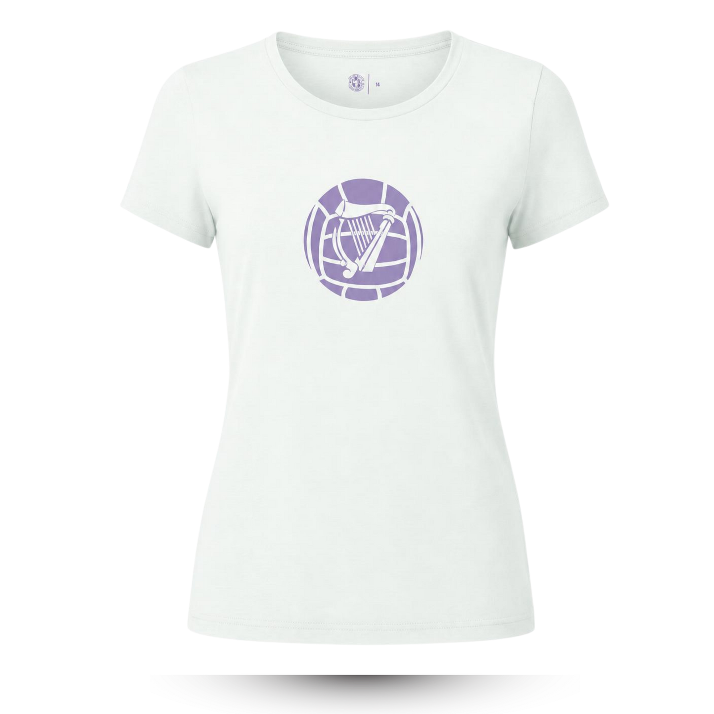 Hibernian Harp Logo T-Shirt - White/Lavender - Womens