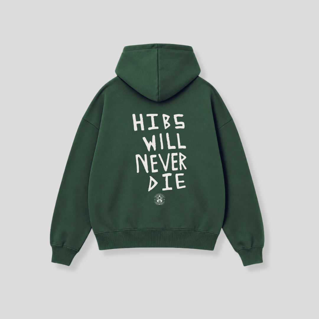 Hibernian Will Never Die Hoody - Bottle Green - Adults