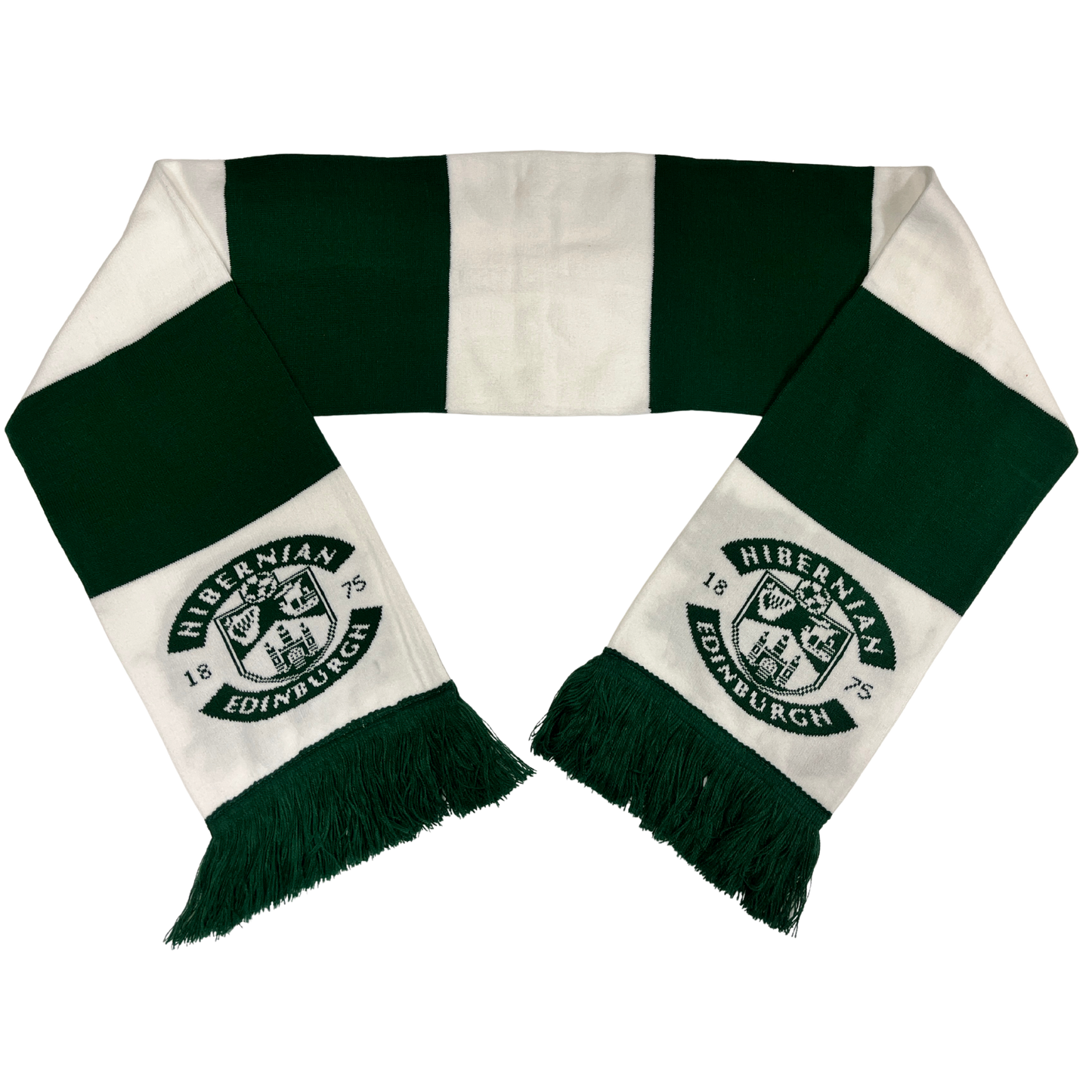 Hibernian Crest Bar Scarf - Green/White - Unisex
