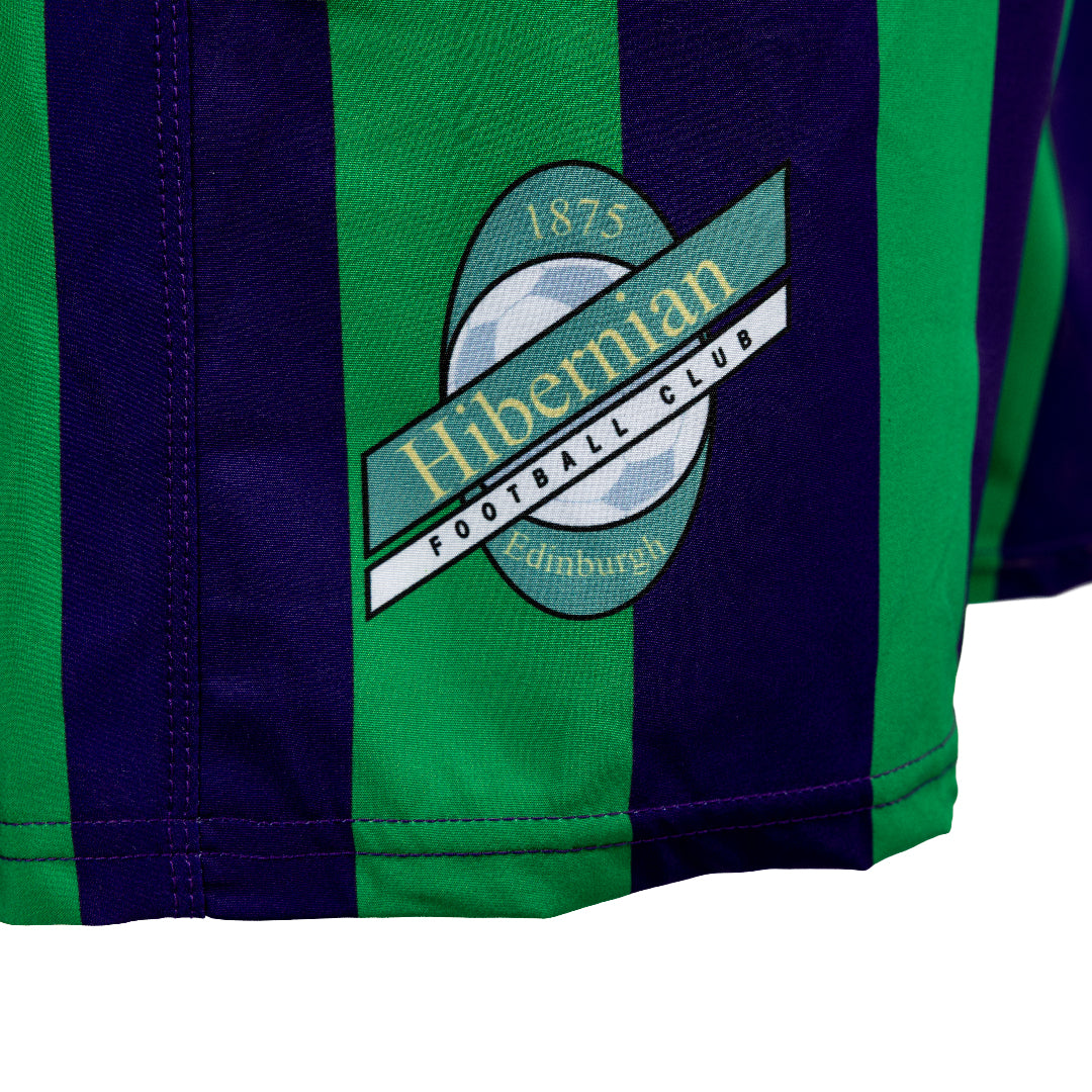 Hibernian Swim Short with Two Tone Stripe - Green/Purple - Mens