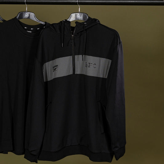 Hibernian 1/4 Zip Hoody - Black - Adults