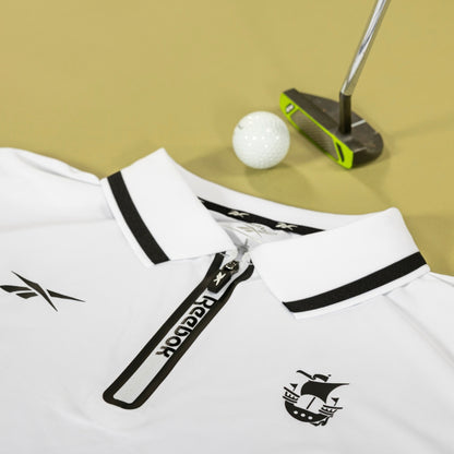 Hibernian Golf Zip Polo - White - Adults