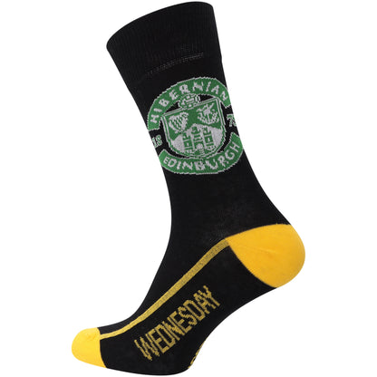 Hibernian 7 Days A Week Socks - Black - Adults