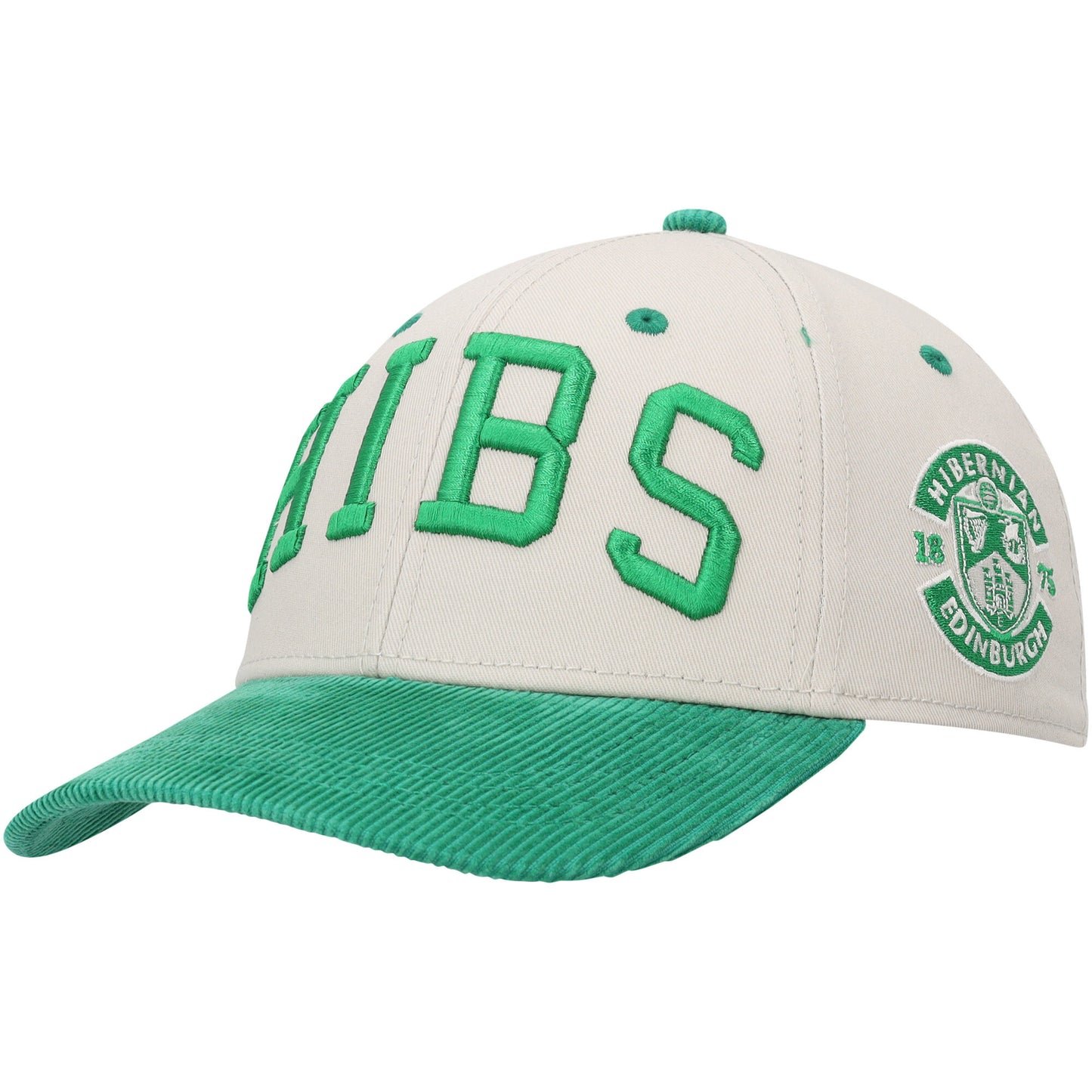 Hibernian Cord Cap - Stone/Green - Adults