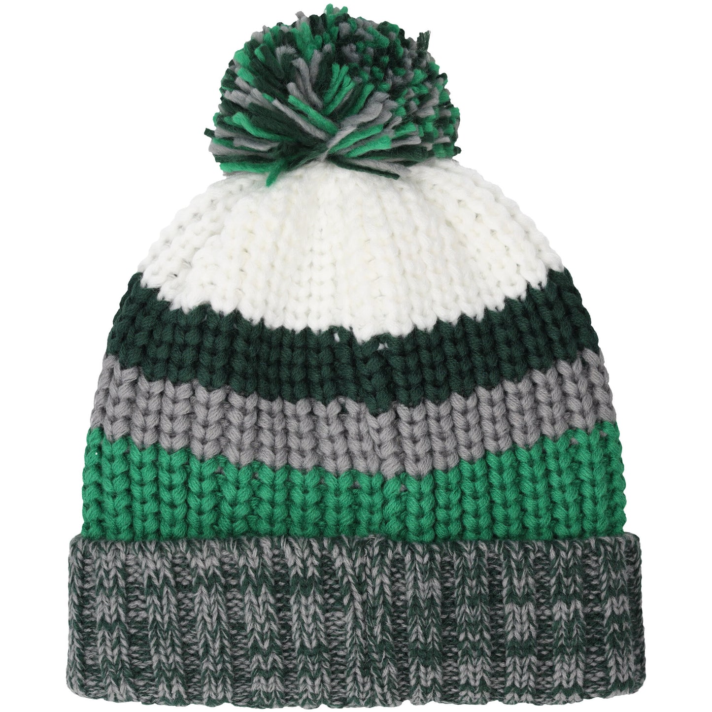 Hibernian Chunky Stripe Bobble Beanie - Green - Kids