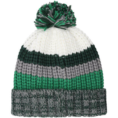 Hibernian Chunky Stripe Bobble Beanie - Green - Kids