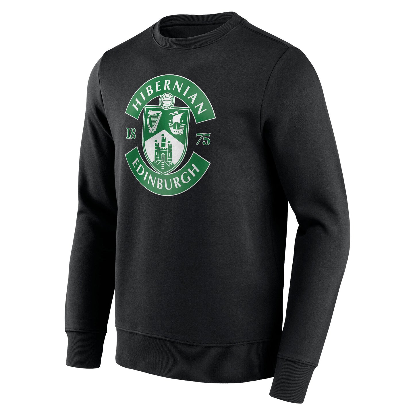 Hibernian Essentials Primary Logo Crew Sweatshirt - Black - Mens