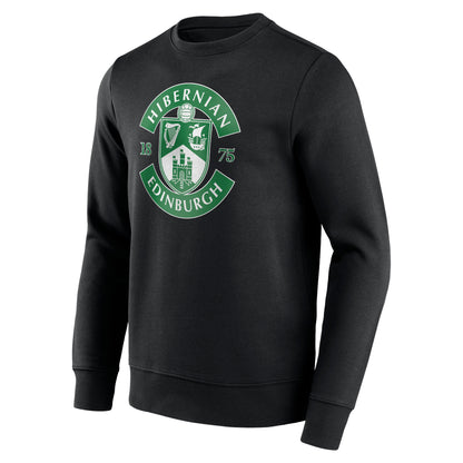 Hibernian Essentials Primary Logo Crew Sweatshirt - Black - Mens