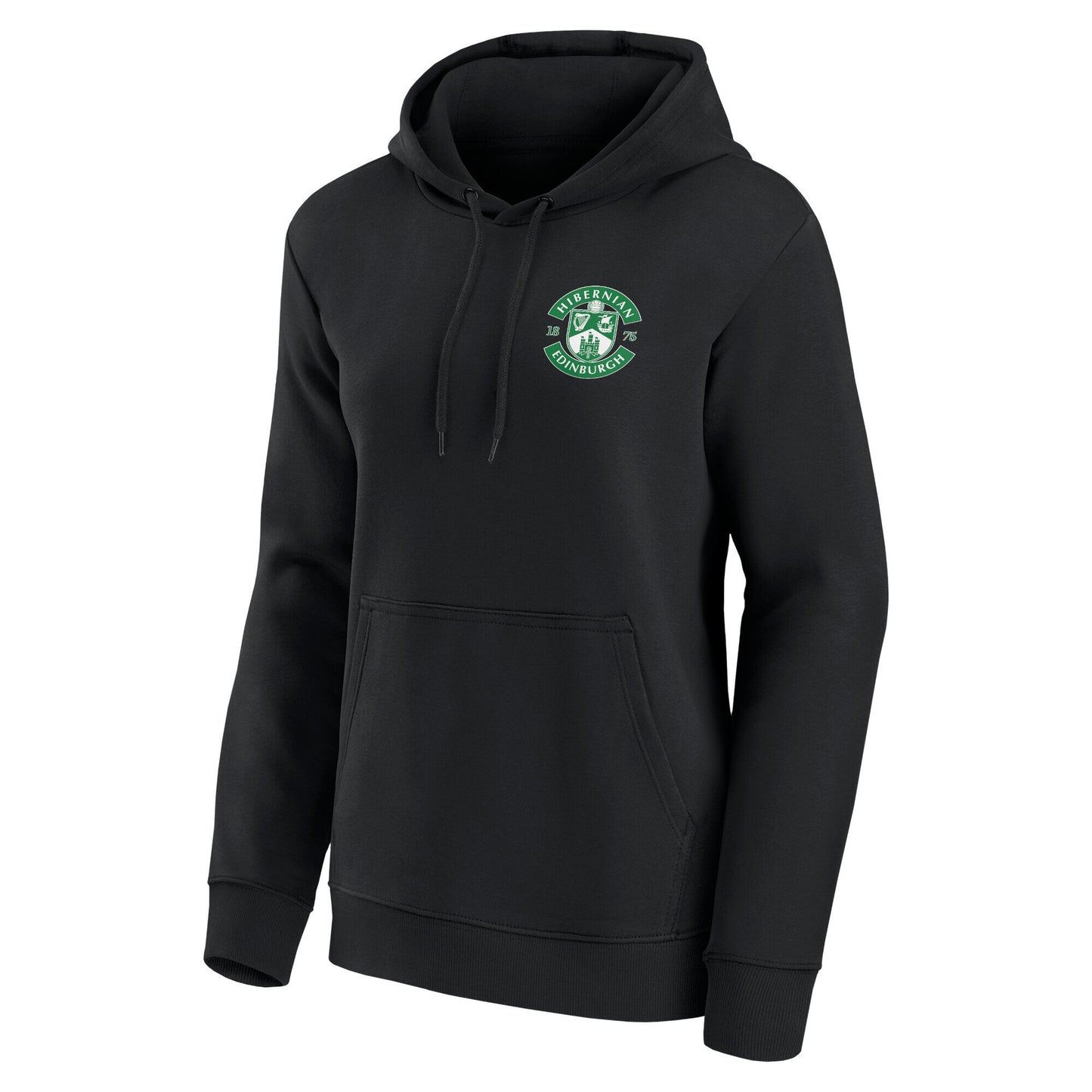 Hibernian Small Crest Hoodie - Black - Womens