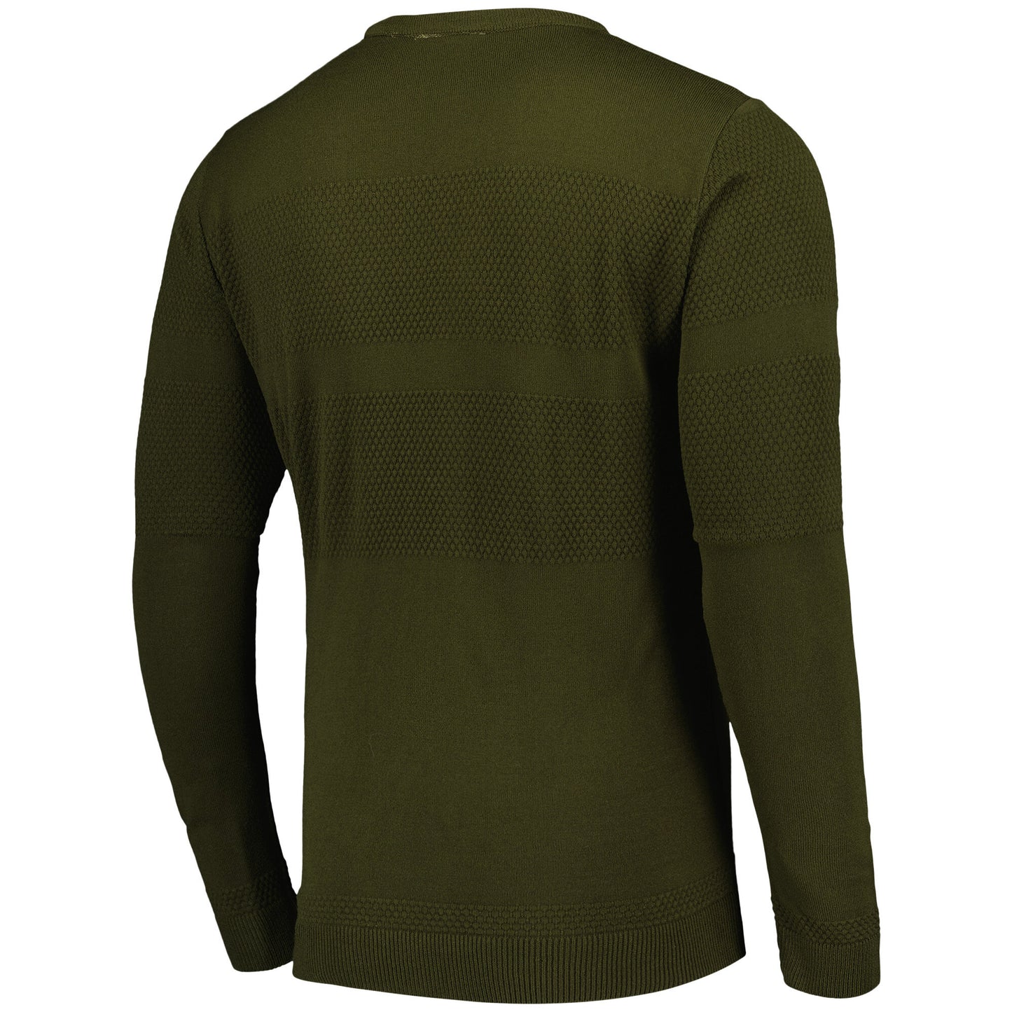 Hibernian Textured Stripe Crew Jumper - Khaki Marl - Mens