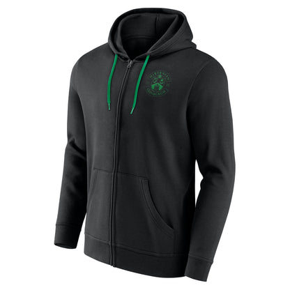 Hibernian Essentials Small Crest Full Zip Hoodie - Black - Mens