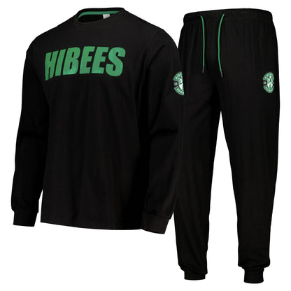 Hibernian Long Pyjamas - Black - Mens