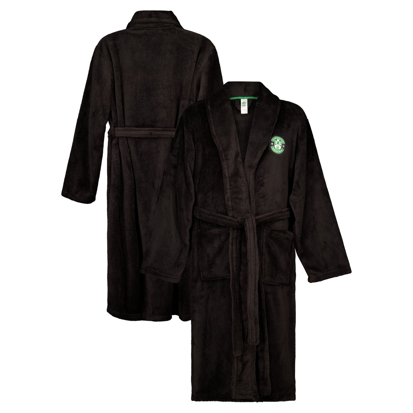 Hibernian Supersoft Dressing Gown - Black - Mens