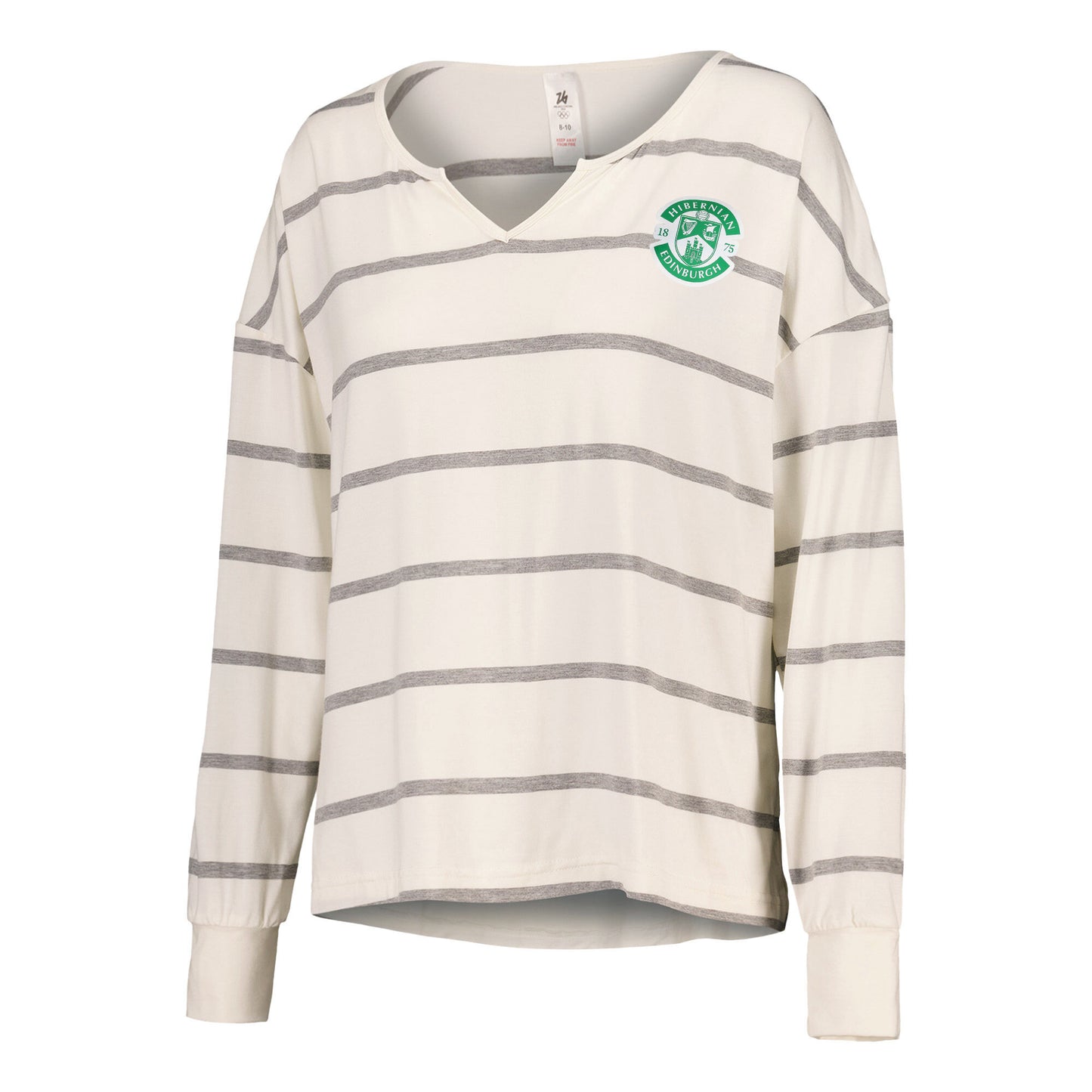 Hibernian Long Striped Pyjamas - White - Womens
