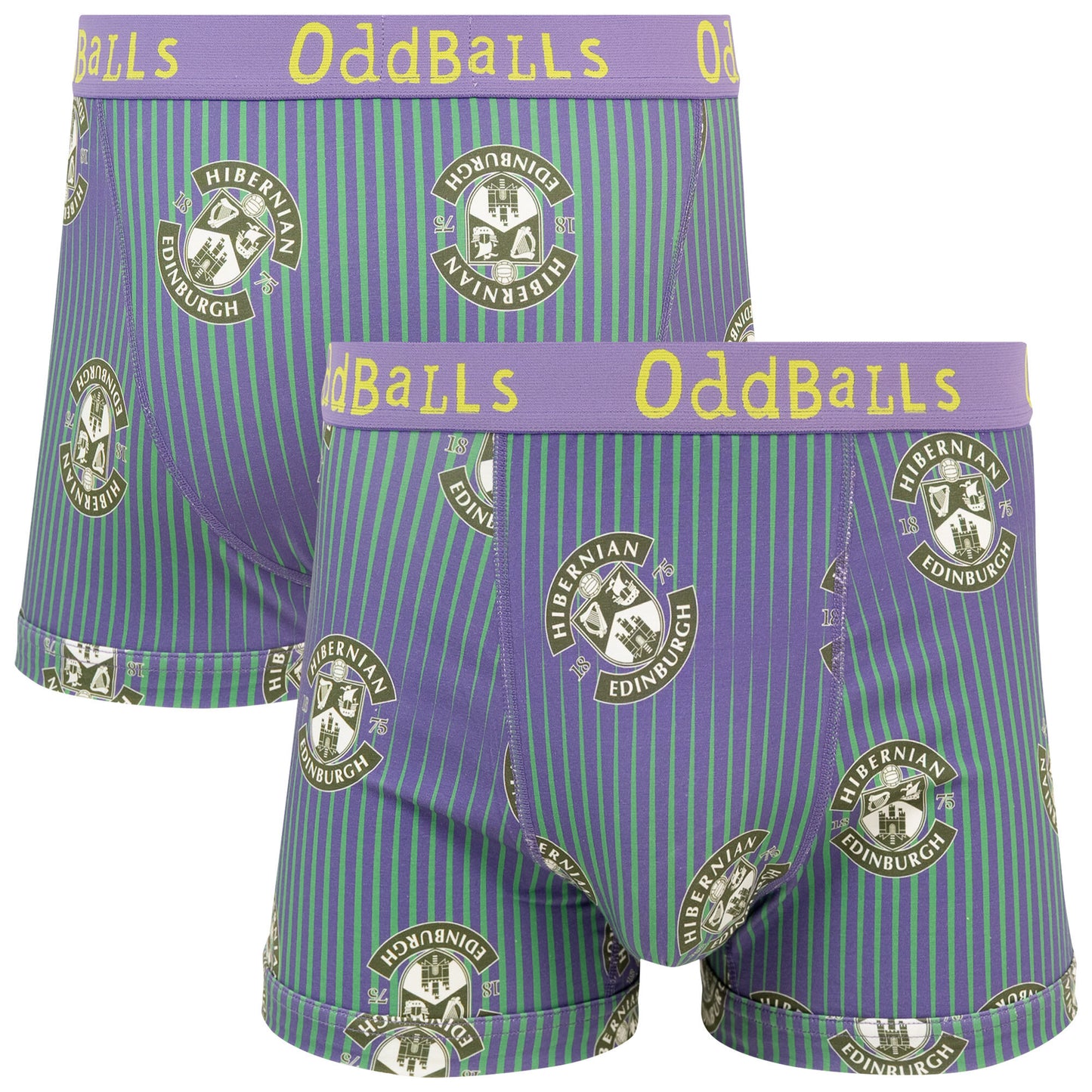 Hibernian Oddballs Retro Boxer Shorts - Green/Purple - Mens