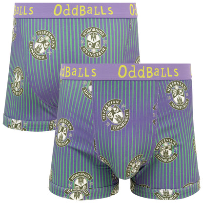 Hibernian Oddballs Retro Boxer Shorts - Green/Purple - Mens