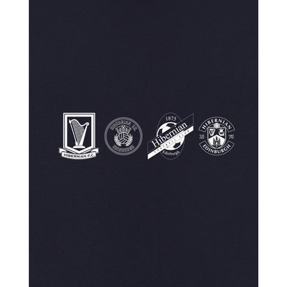 Hibernian x AOF History of Crests T-Shirt - Navy - Unisex