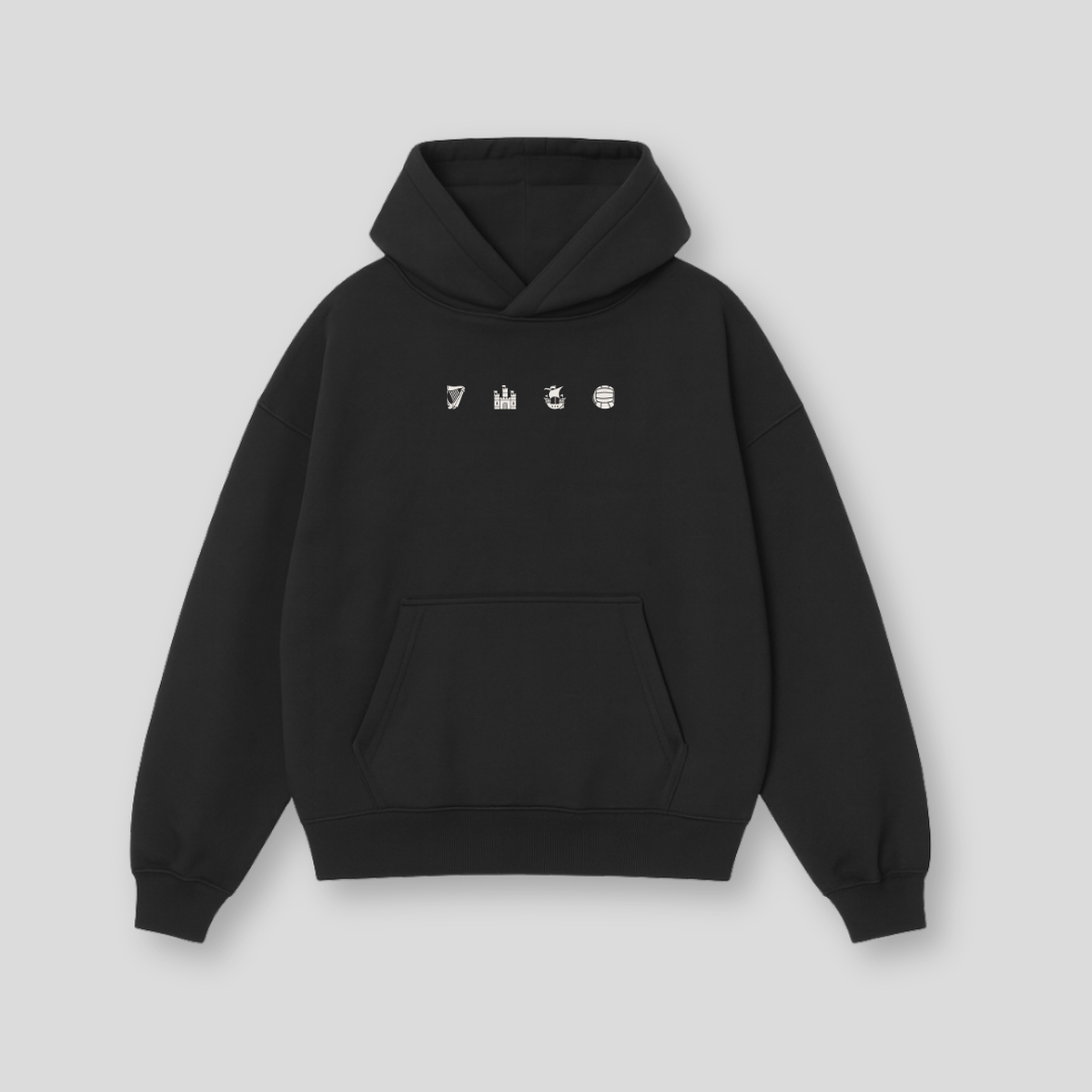 Hibernian Crest Icons Hoody - Black - Adults