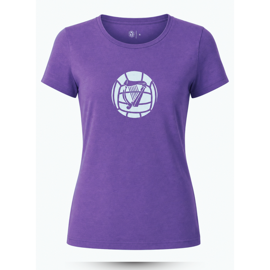 Hibernian Harp Logo T-Shirt - Lavender/Black/White - Womens