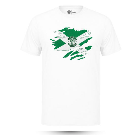 Hibernian Saltire T-Shirt - White - Mens