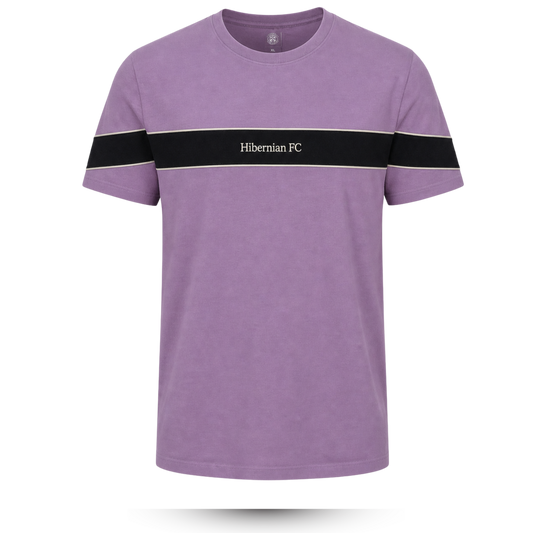 Hibernian Stripe Wordmark T-Shirt - Lavender/Black/White - Mens