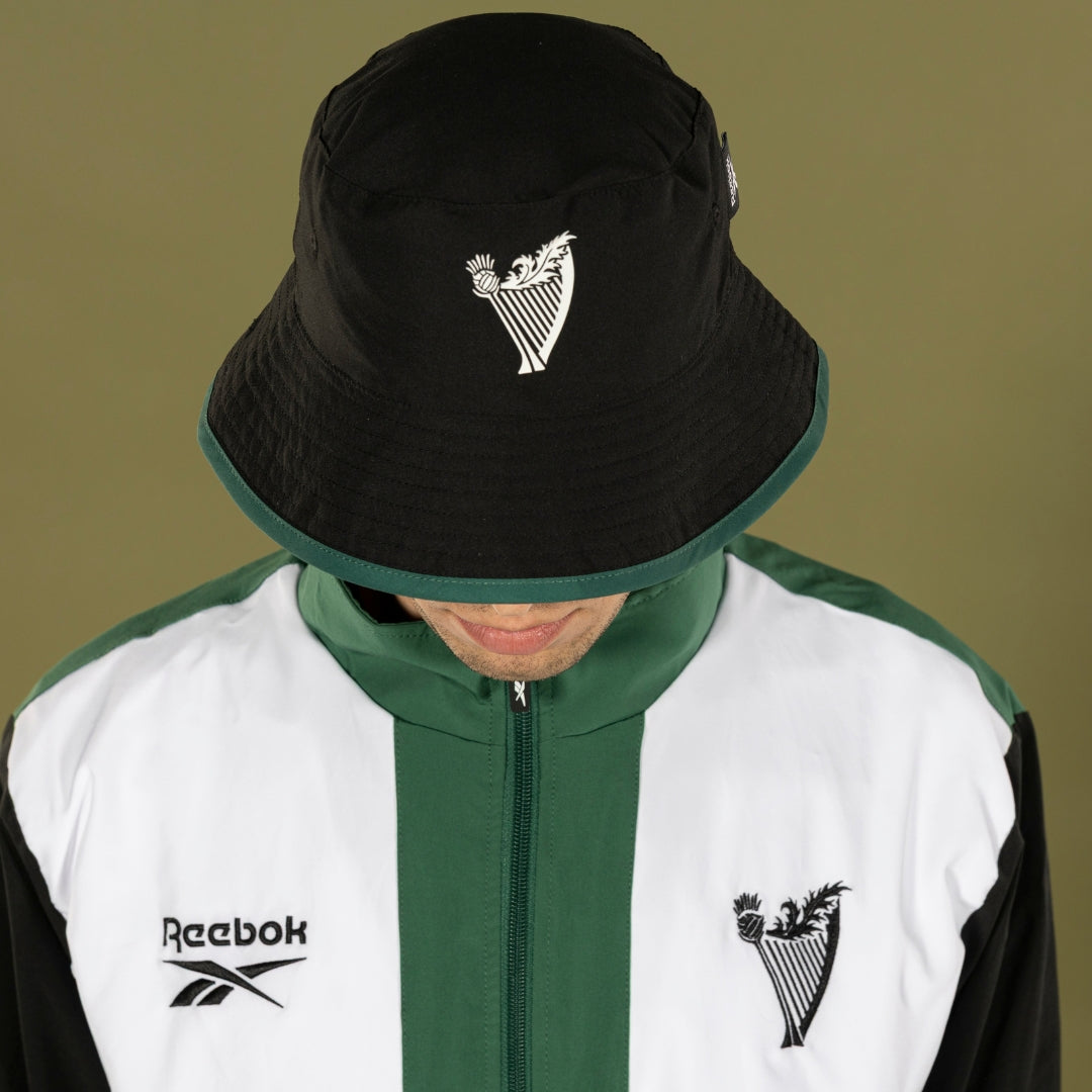 Hibernian Reversible Bucket Hat - Green/Black/White - Adults