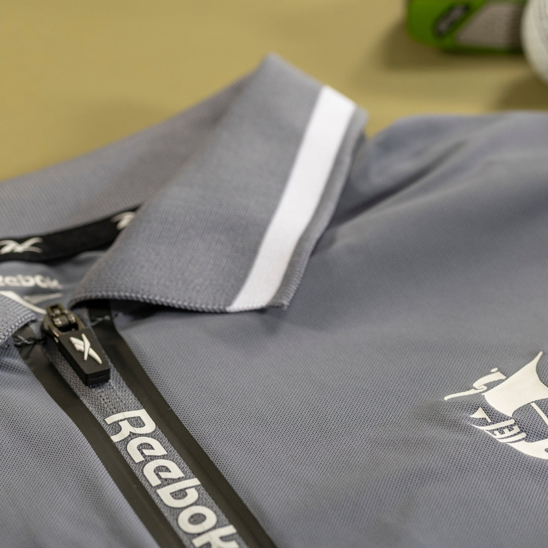 Hibernian Golf Zip Polo - Grey - Adults