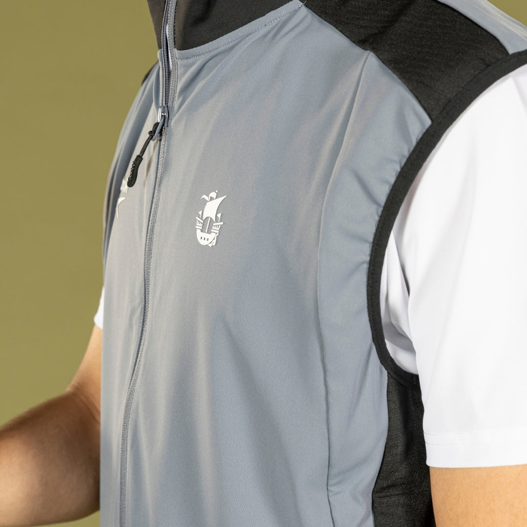 Hibernian Golf Lightweight Gilet - Grey/Black - Adults