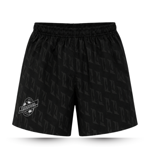 Hibernian Swim Short with Satellite Logo - Black - Mens
