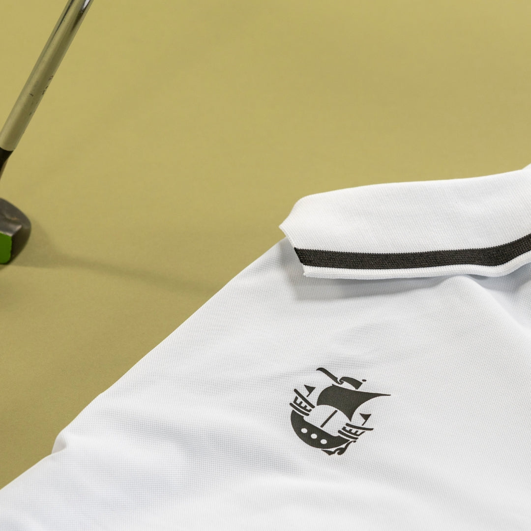 Hibernian Golf Zip Polo - White - Adults