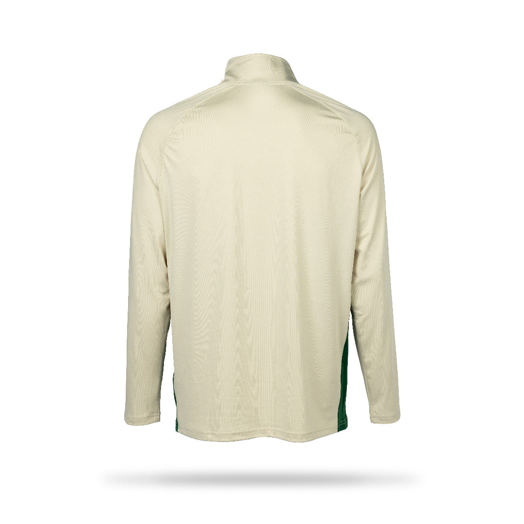Hibernian Players Midlayer Training Top - Bone/Hunter Green - Adults