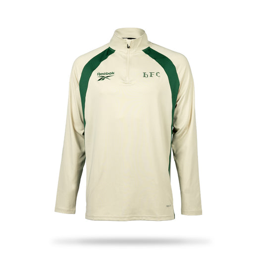 Hibernian Players Midlayer Training Top - Bone/Hunter Green - Adults
