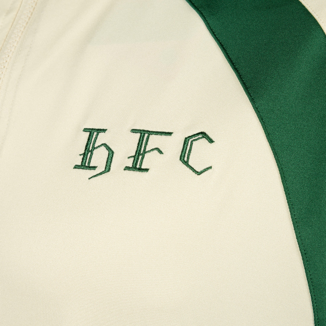 Hibernian Players Midlayer Training Top - Bone/Hunter Green - Adults