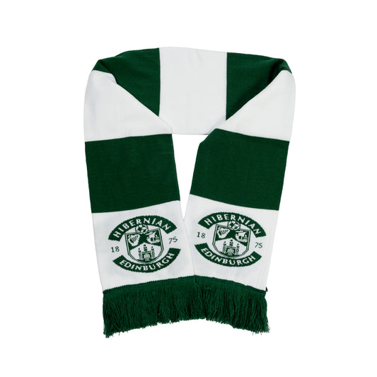 Hibernian Crest Bar Scarf - Green/White - Unisex