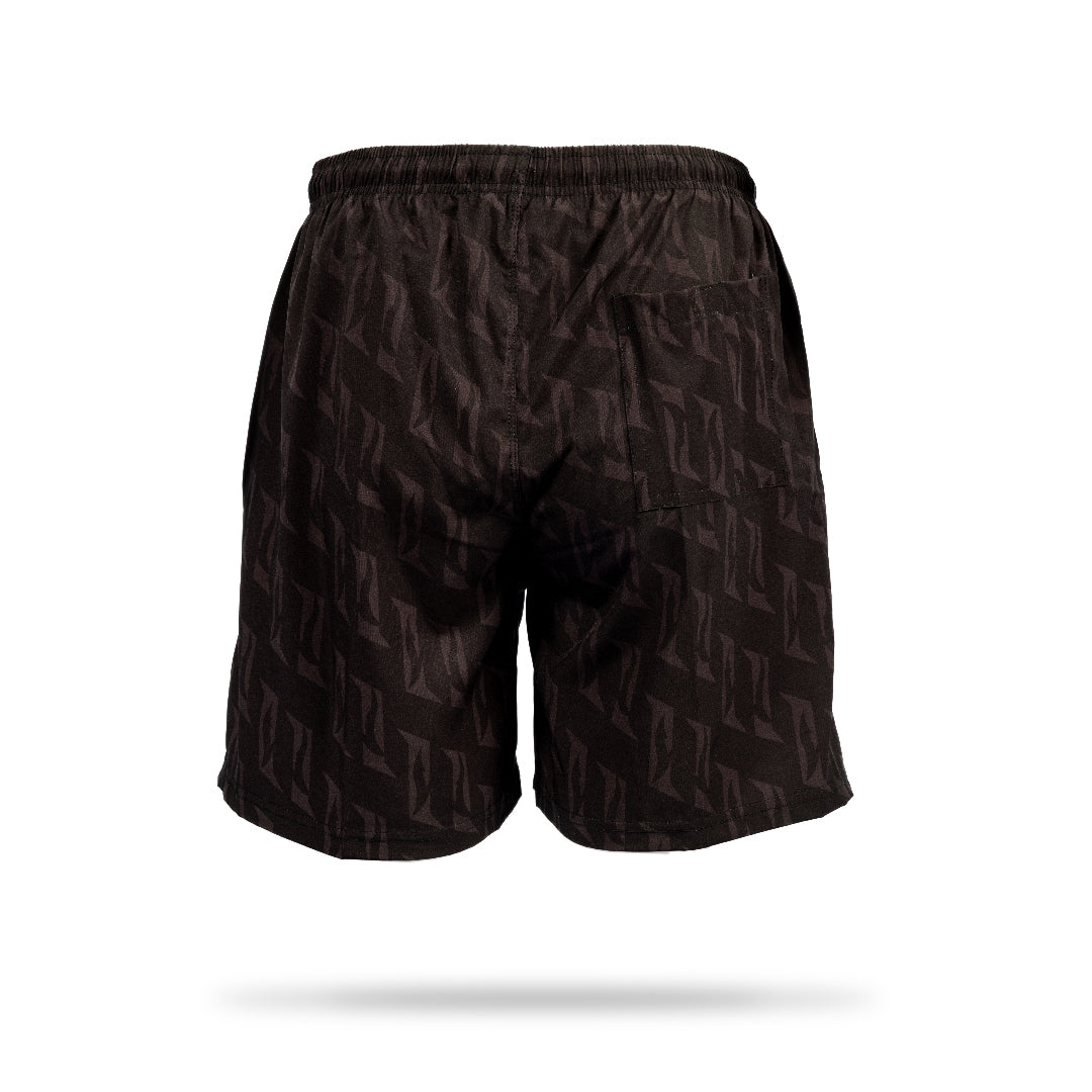 Hibernian Swim Short with Satellite Logo - Black - Mens