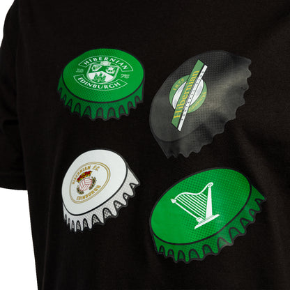 Hibernian Bottle Top T-Shirt - Black - Mens