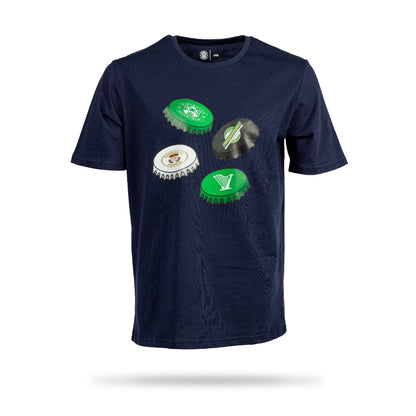 Hibernian Bottle Top T-Shirt - Navy - Mens