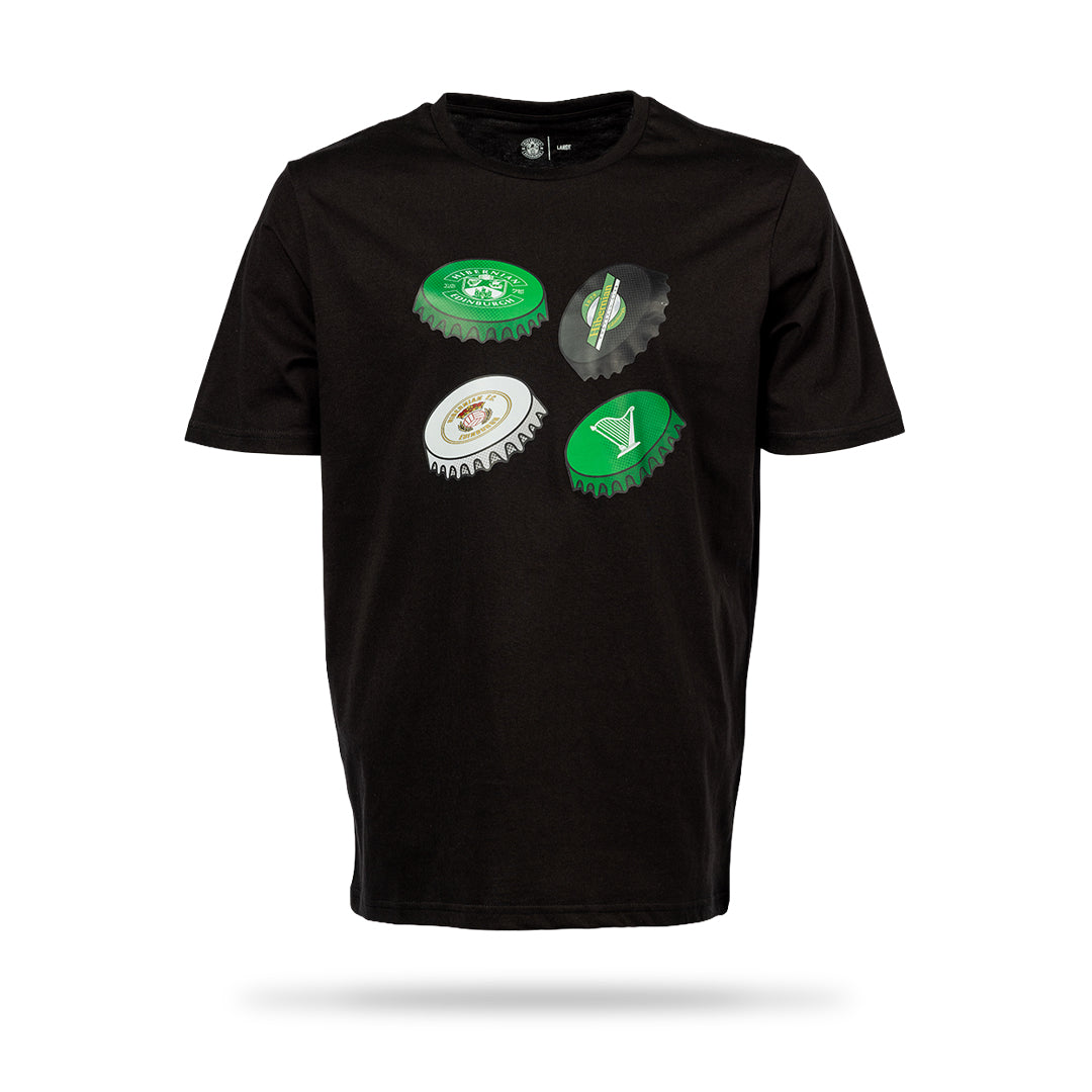 Hibernian Bottle Top T-Shirt - Black - Mens