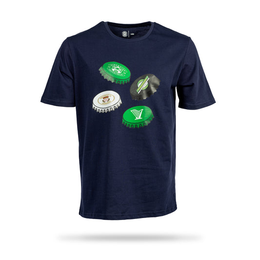 Hibernian Bottle Top T-Shirt - Navy - Mens