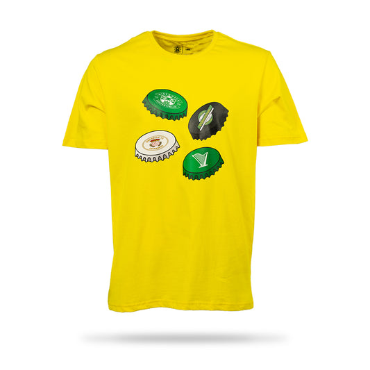 Hibernian Bottle Top T-Shirt - Yellow - Mens