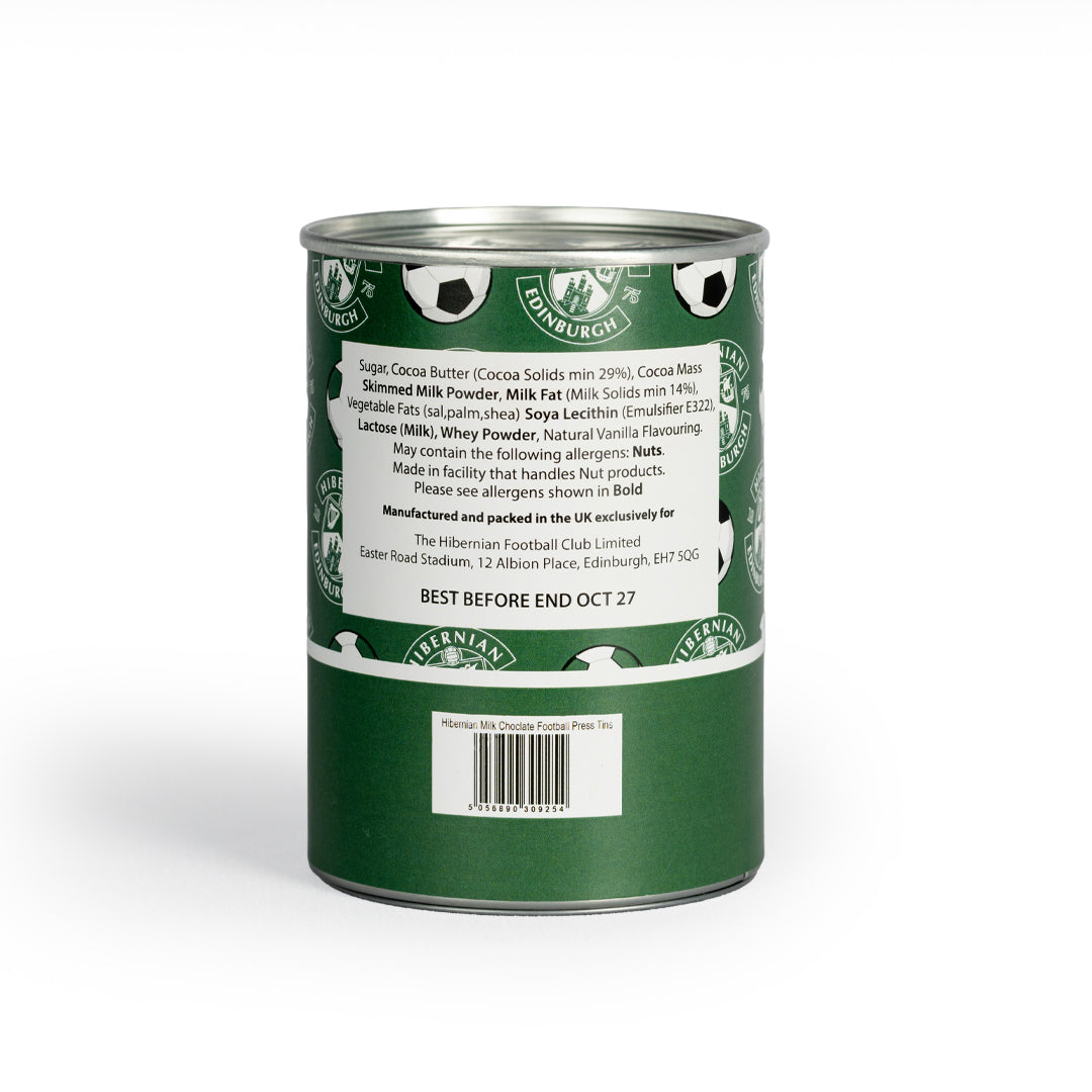 Hibernian Chocolate Football Press Tins