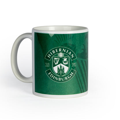 Hibernian Logo Mug with Harp Thistle Green