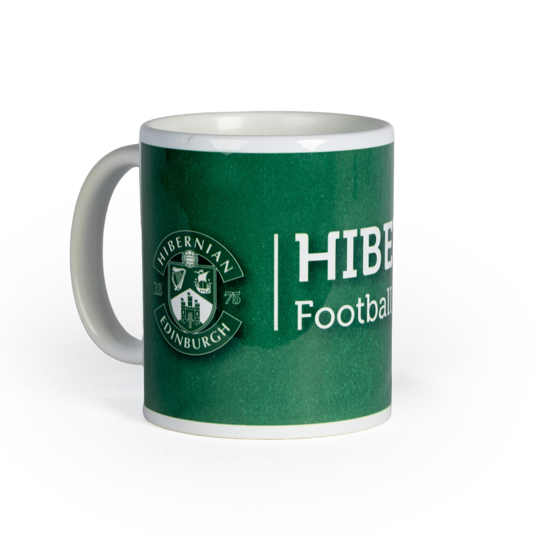Hibernian Mug with Crest and Wordmark Green/White