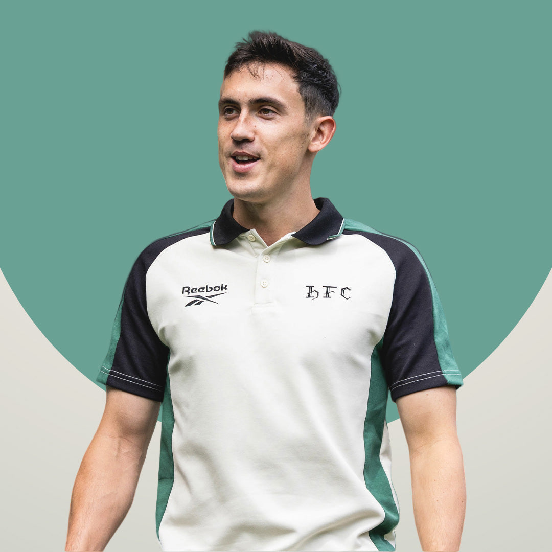 Hibernian Players Travel Polo - Bone, Green/Black - Adults
