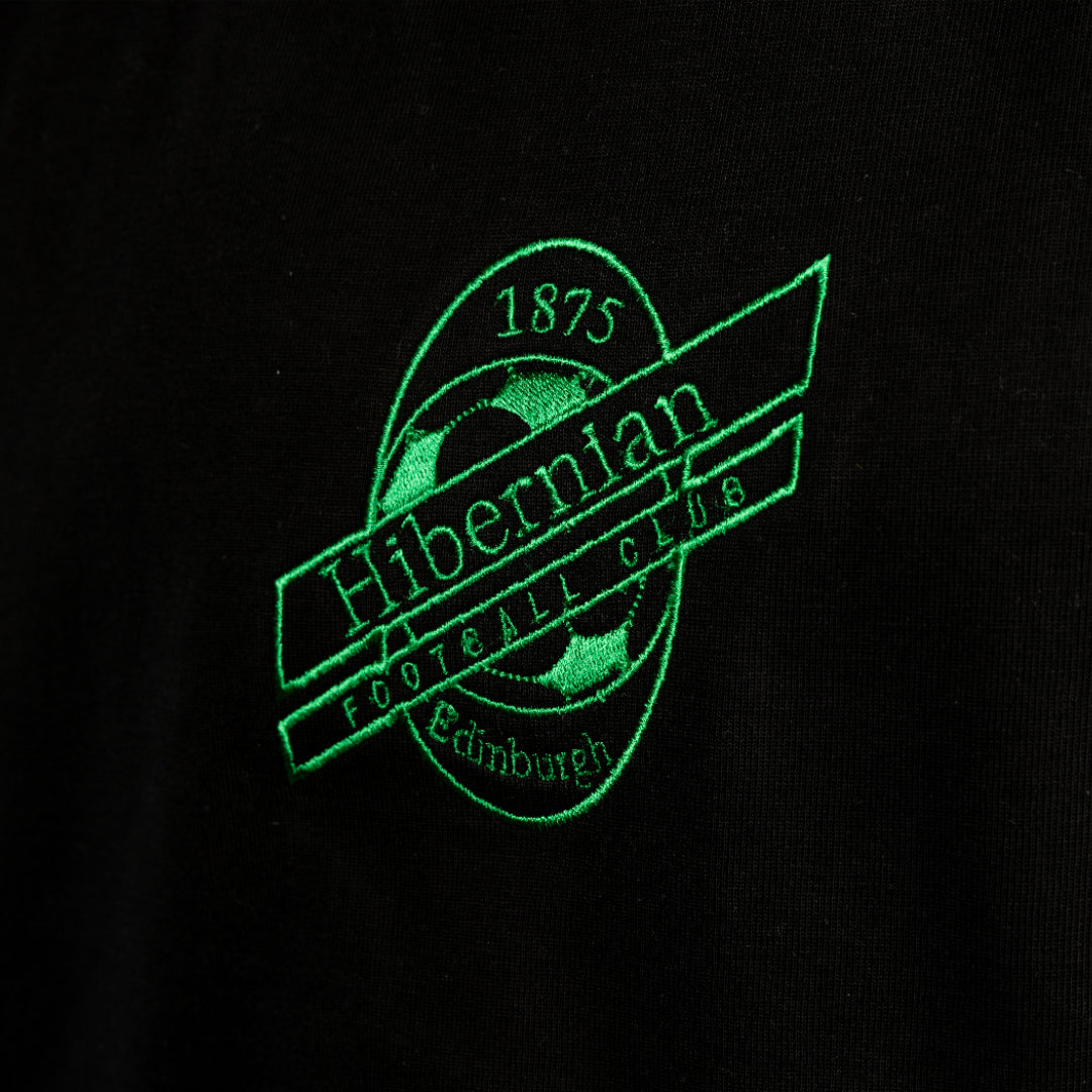 Oversized T-Shirt with Centred Satellite Logo - Black - Mens