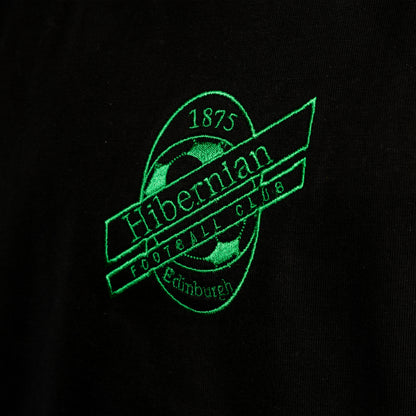 Oversized T-Shirt with Centred Satellite Logo - Black - Mens