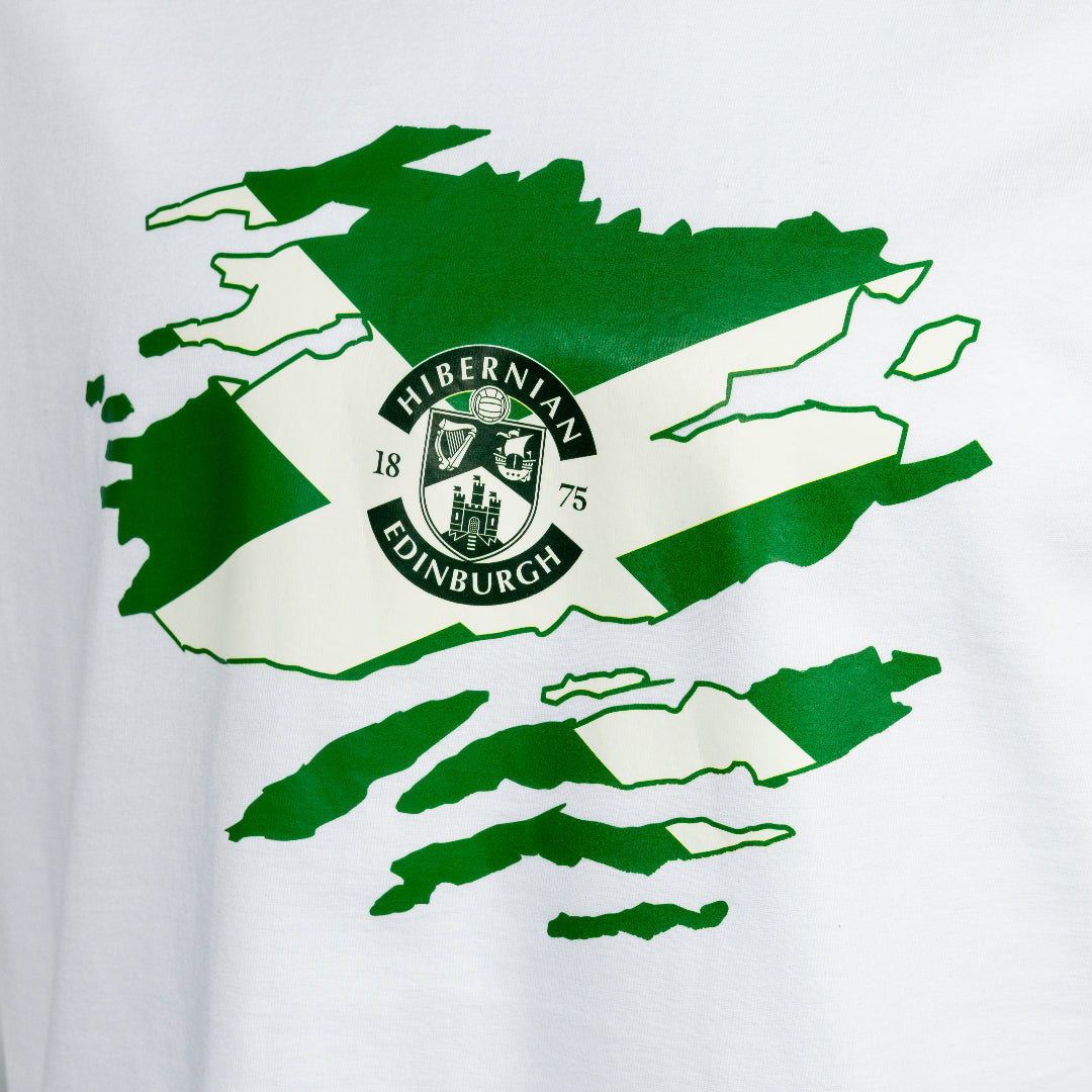 Hibernian Saltire T-Shirt - White - Mens